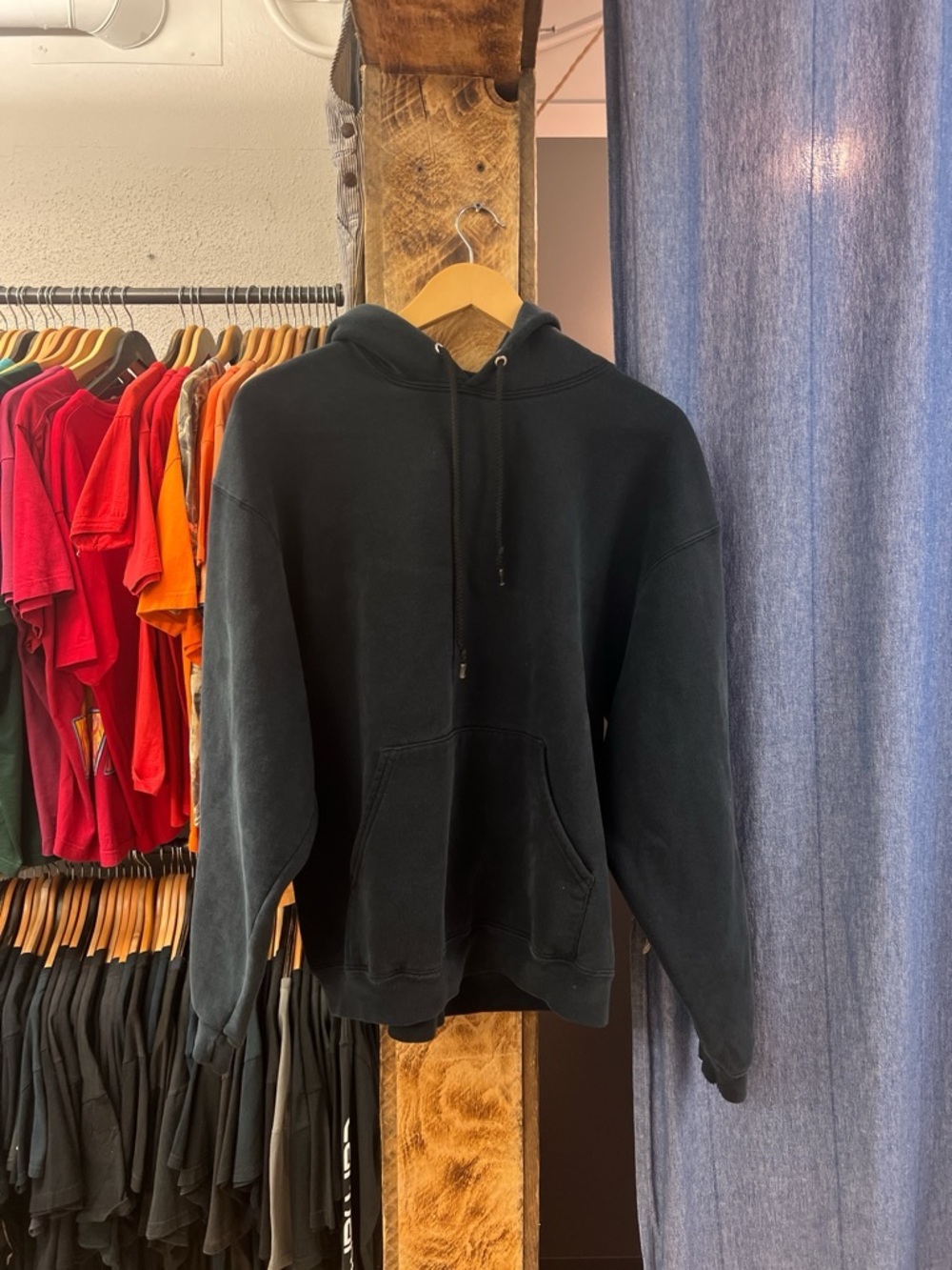 Vintage Fruit Of The Loom Black Hoodie